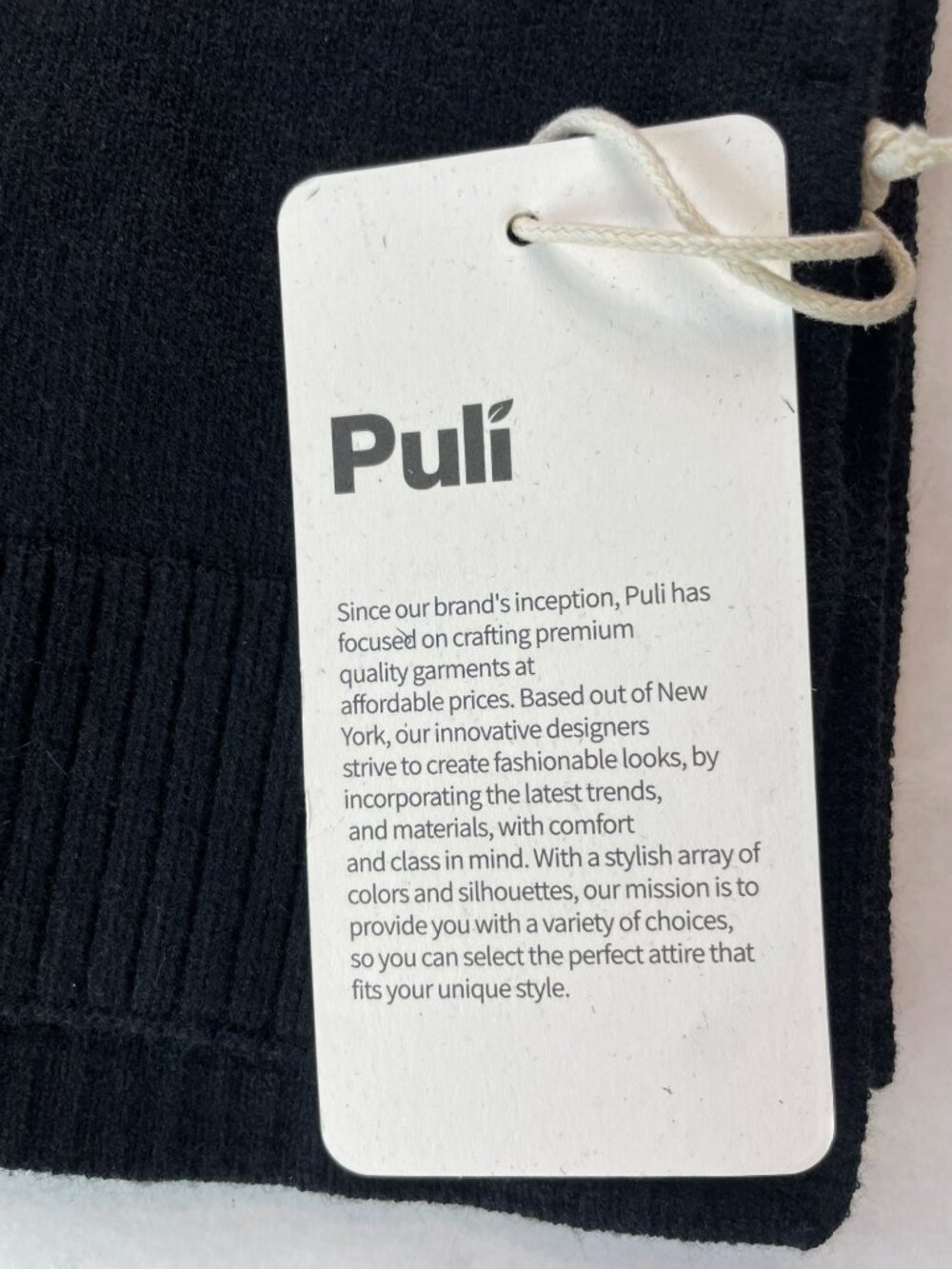 Puli Scarf Viscose Solid Black Viscose Large O/S BRAND NEW W/TAGS - Picture 4 of 5